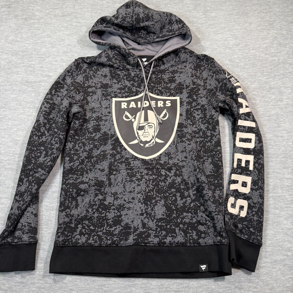 Fanatics Hoodie Mens Small Black Raiders‎ Pullover Graphic Logo Athletic NFL